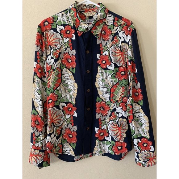 Rare Vintage Men’s 1930s 1940s Repo The Flat Head HAWAIIAN SHIRT Tiki Rockabilly - Picture 1 of 8
